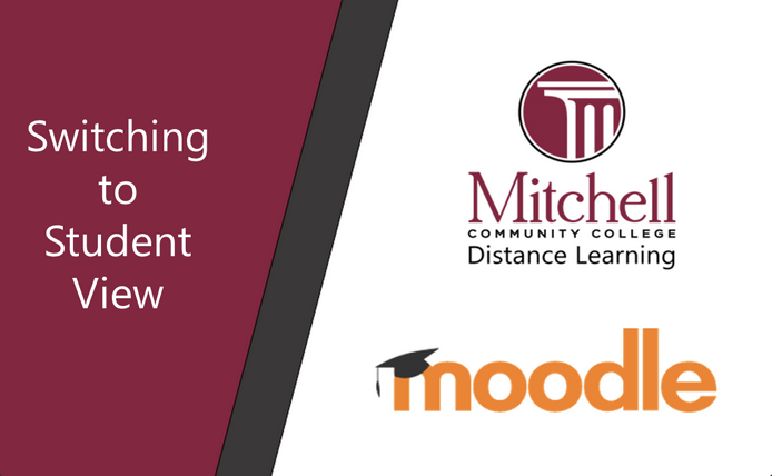 Title page for the Switching to Student View Moodle training video which serves as the featured image for the blog post